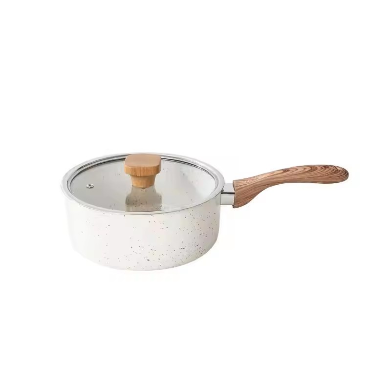 Panci tumis gaya Jepang lintas batas, panci nasi rumah tangga, panci susu datar salju anti lengket, panci mie instan serbaguna