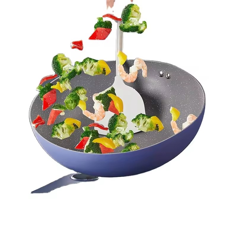 Panci Penggorengan Anti Lengket Panci Penggorengan Batu Nasi Gandum Set Peralatan Masak Dapur Set Lengkap Panci Rumah Tangga dengan Dasar Datar