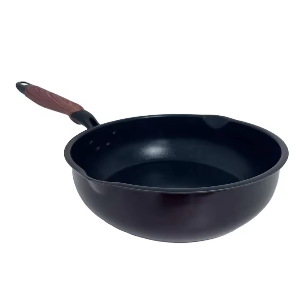 Panci Tumis Memanggang Bulat Aluminium 20/24/28Cm Dapur Restoran Luar Ruangan