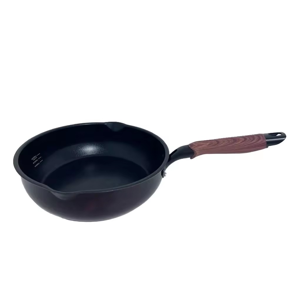 Set Peralatan Masak Anti Lengket Aluminium Multi-warna yang Disesuaikan Dengan Pegangan Bakelite
