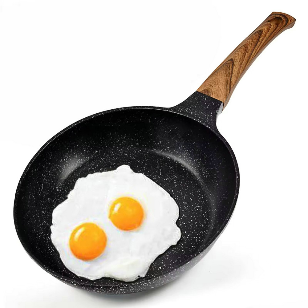 Logo yang disesuaikan wajan penggorengan induksi paduan aluminium anti lengket wajan telur dadar